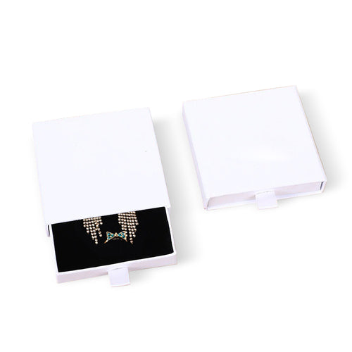 Custom Jewelry Paper Box 9x9x1.7cm – 100 Drawer Style Packaging Boxes for Jewelry