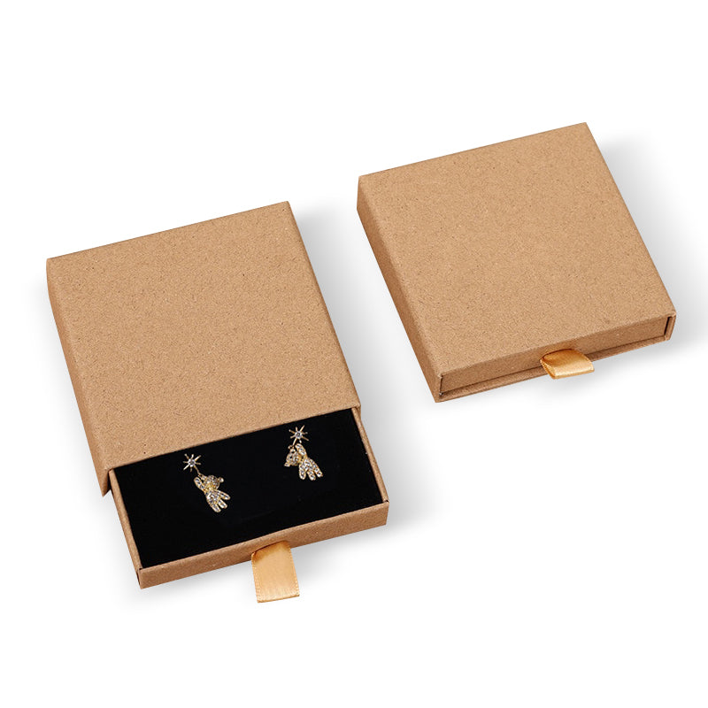 Custom Jewelry Paper Box 9x9x1.7cm – 100 Drawer Style Packaging Boxes for Jewelry