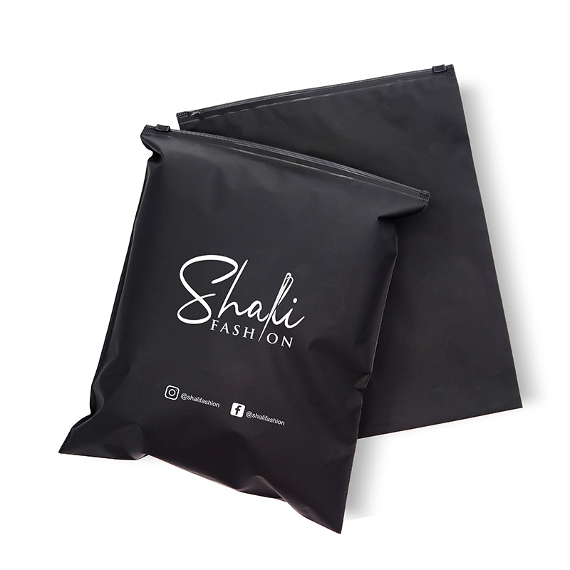 Custom Black Zipper Bag for T-Shirts – 25x35 CM 100 PACKS