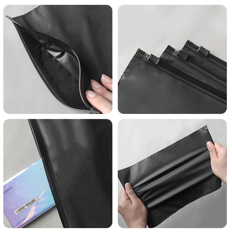 Custom Black Zipper Bag for T-Shirts – 25x35 CM 100 PACKS
