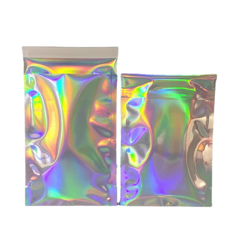 Metallic Poly Mailer Bags – 4.7" x 7.8", 100 Bags/Pack – Blue & Silver & Holographic