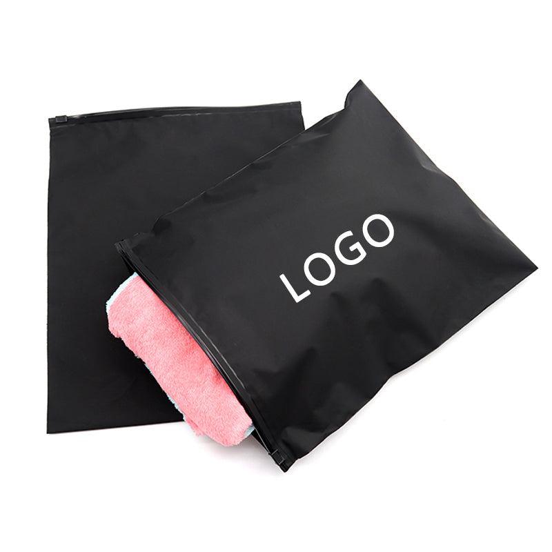 Custom Black Zipper Bag for T-Shirts – 25x35 CM 100 PACKS
