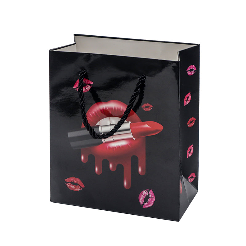 Custom Printed Paper Shopping Bags 26x22x10cm – Beauty & Skincare Packaging, 100 Pack