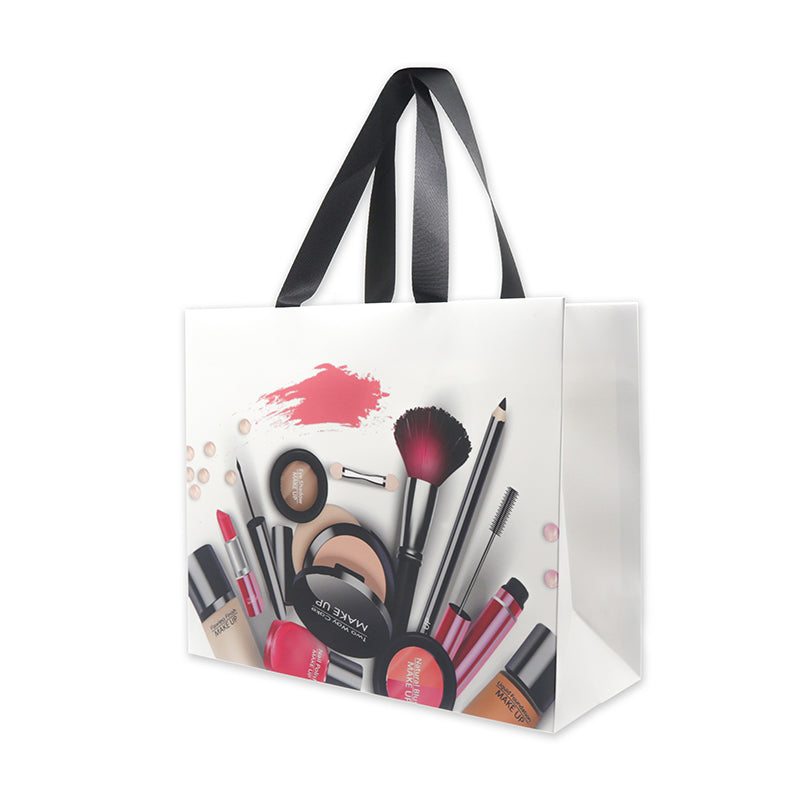 Custom Printed Paper Shopping Bags 26x22x10cm – Beauty & Skincare Packaging, 100 Pack